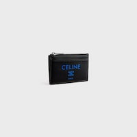 Zipped Card Holder IN SMOOTH LAMBSKIN - BLACK / ULTRA BLUE - COIN HOLDERS - 2 | CELINE