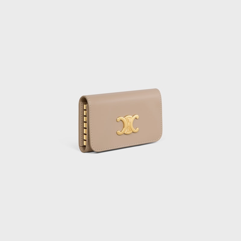 KEY CASE TRIOMPHE IN Shiny calfskin - SAFARI - POUCHES - 1 | CELINE