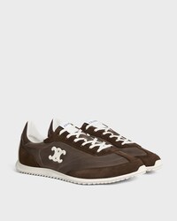 RACER SNEAKER IN NYLON, SUEDE CALFSKIN AND CALFSKIN - KHAKI/ECRU -  - 2 | CELINE
