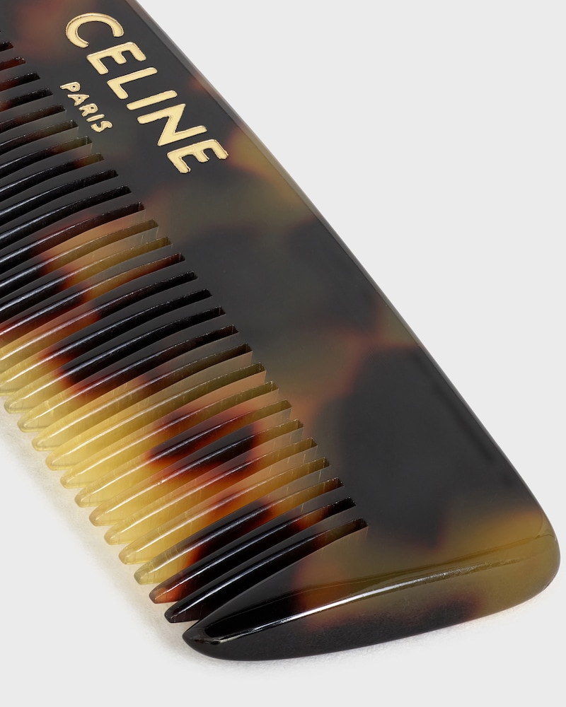 PEINE PARA EL BIGOTE CON ESTUCHE DE LONA TRIOMPHE - Negro / Tostado - GIFT FINDER - 1 | CELINE