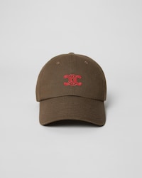 triomphe richelieu cap IN light cotton twill - BROWN -  - 2 | CELINE