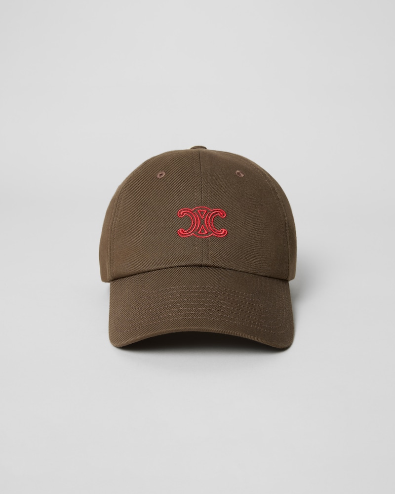 triomphe richelieu cap IN light cotton twill - BROWN -  - 1 | CELINE