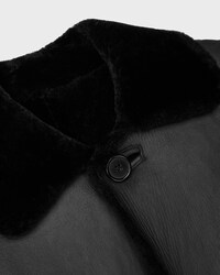 oversize coat IN LAMB SHEARLING - BLACK -  - 2 | CELINE