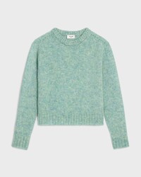 JERSEY CON CUELLO REDONDO DE LANA SHETLAND - Menta claro -  - 1 | CELINE