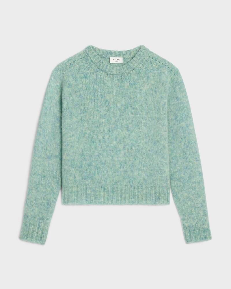 crewneck sweater IN SHETLAND WOOL - ICE MINT -  - 1 | CELINE