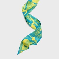 lavalliere IN silk twill - BLUE / YELLOW -  - 2 | CELINE