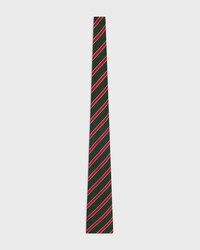 tie IN striped silk - GREEN/RED/OFF WHITE -  - 1 | CELINE