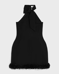 dress IN TRICOTINE wool - BLACK -  - 1 | CELINE