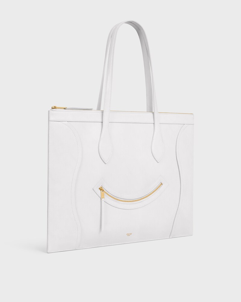 FLAT LUGGAGE IN GLOSSY CALFSKIN - WHITE - LUGGAGE - 1 | CELINE