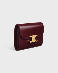Small Flap Wallet TRIOMPHE IN Shiny calfskin - SYRAH - WALLETS - 2 | CELINE