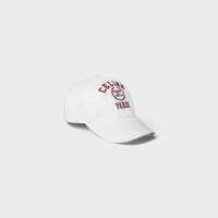 baseball cap IN WASHED COTTON GABARDINE - WHITE / BORDEAUX -  - 1 | CELINE