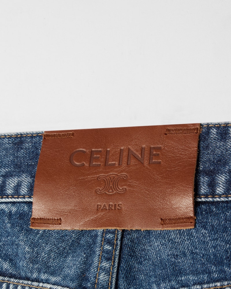 กางเกงยีนส์ทรงตรง 001 ทำจากผ้าคอตตอนเดนิม - แก้วสีดาร์กวิเวียน -  - 1 | CELINE