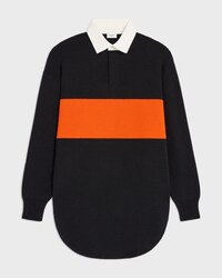 polo oversize laine - BLACK/ORANGE -  - 1 | CELINE