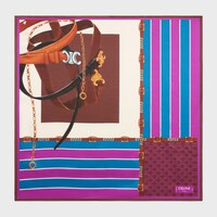 square IN silk twill - BURGUNDY/BLUE/WHITE -  - 1 | CELINE