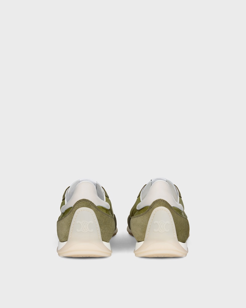 SNEAKER RACER EN NYLON, CUIR DE VEAU VELOURS ET CUIR DE VEAU - OLIVE -  - 1 | CELINE