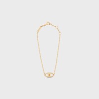 Maillon Triomphe Bracelet in Yellow Gold and Diamonds - Yellow Gold & White -  - 1 | CELINE