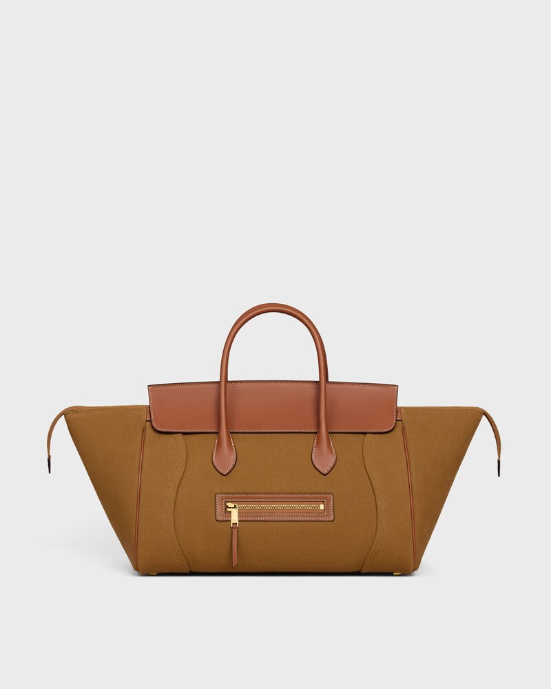 LUGGAGE IN TEXTILE AND NATURAL CALFSKIN - TAN - SHOULDER BAGS - 1 | CELINE