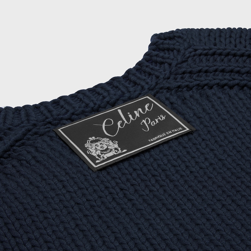 crewneck sweater IN cotton - NAVY -  - 1 | CELINE