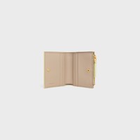 COMPACT WALLET TRIOMPHE STAMP IN SUPPLE GRAINED CALFSKIN - SOFT LIME / SAFARI - WALLETS - 2 | CELINE