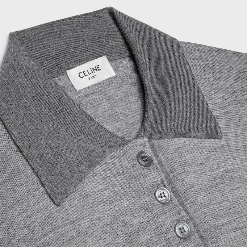 polo cachemire soie fin - LIGHT GREY/GREY -  - 1 | CELINE