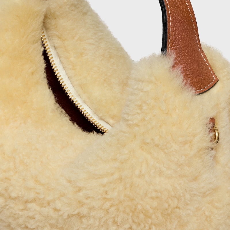 Teen Celine Lulu IN SHEARLING AND CALFSKIN - NATURAL / TAN - MORE LINES - 1 | CELINE