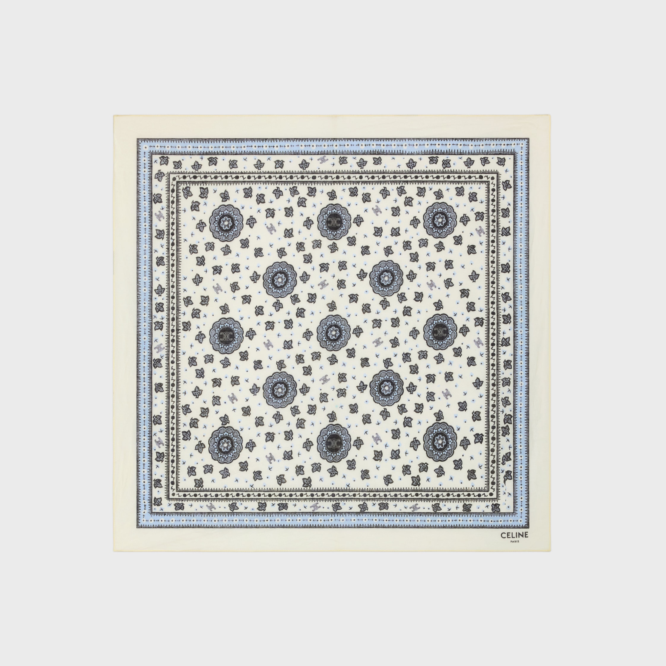 TOPANGA BANDANA 55 - VANILLA/GREY/BLACK | CELINE