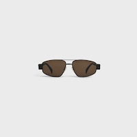 Triomphe Metal 03 Sunglasses in Metal - BLACK / BROWN -  - 1 | CELINE