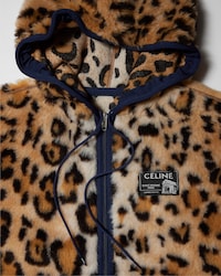 hooded jacket IN alpaca wool polar fleece - FAUVE / NAVY -  - 2 | CELINE
