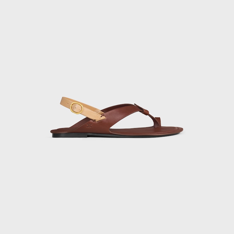 ONYX ZEHENSANDALE AUS PFLANZLICH GEGERBTEM KALBSLEDER - RED WOOD/ORME -  - 1 | CELINE