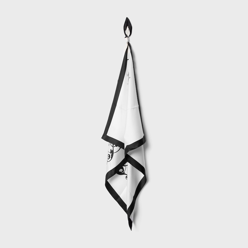 square IN BLASON COLBERT SILK TWILL - OFFWHITE/BLACK -  - 1 | CELINE
