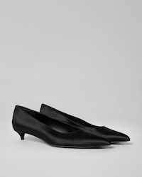 KITTEN PUMP IN SATIN - BLACK -  - 2 | CELINE
