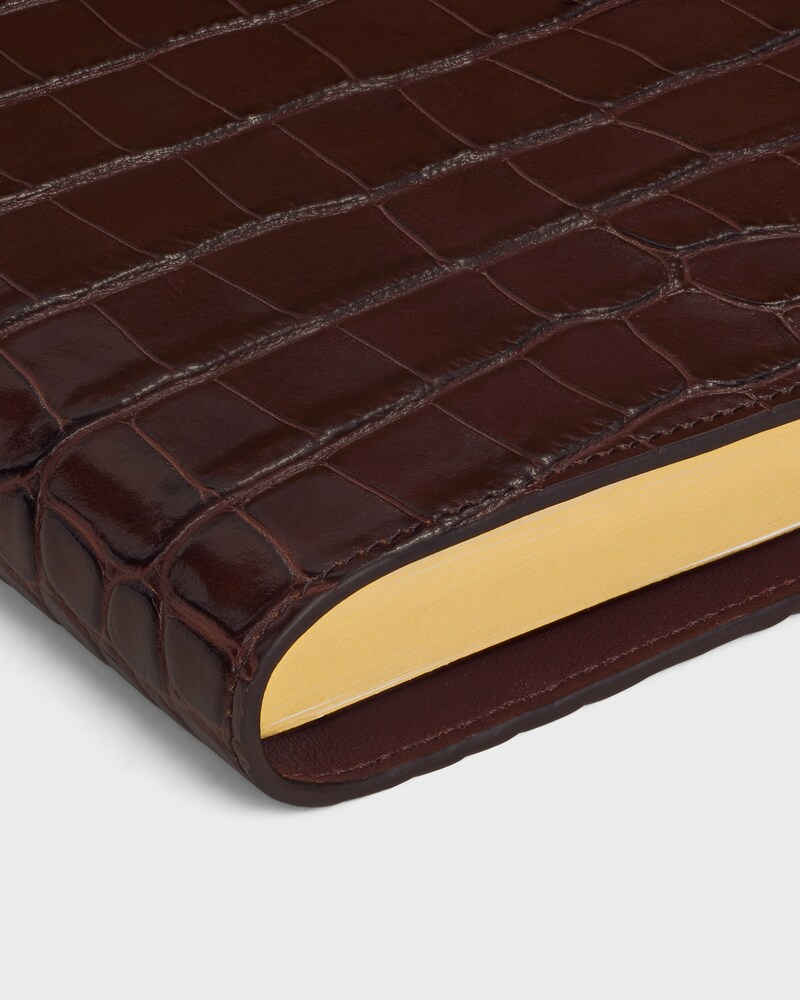 MEDIUM NOTEBOOK COVER IN CROCODILE NILOTICUS - CHOCOLATE - STATIONERY - 1 | CELINE