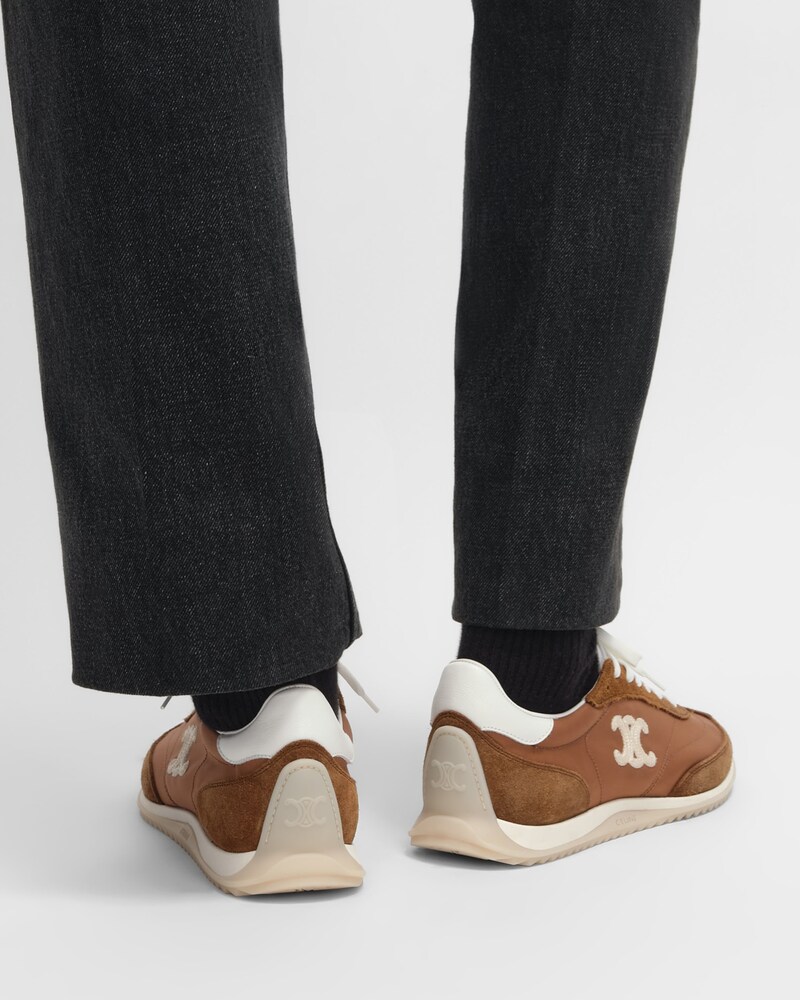 SNEAKER RACER EN NYLON, CUIR DE VEAU VELOURS ET CUIR DE VEAU - SAHARA -  - 1 | CELINE