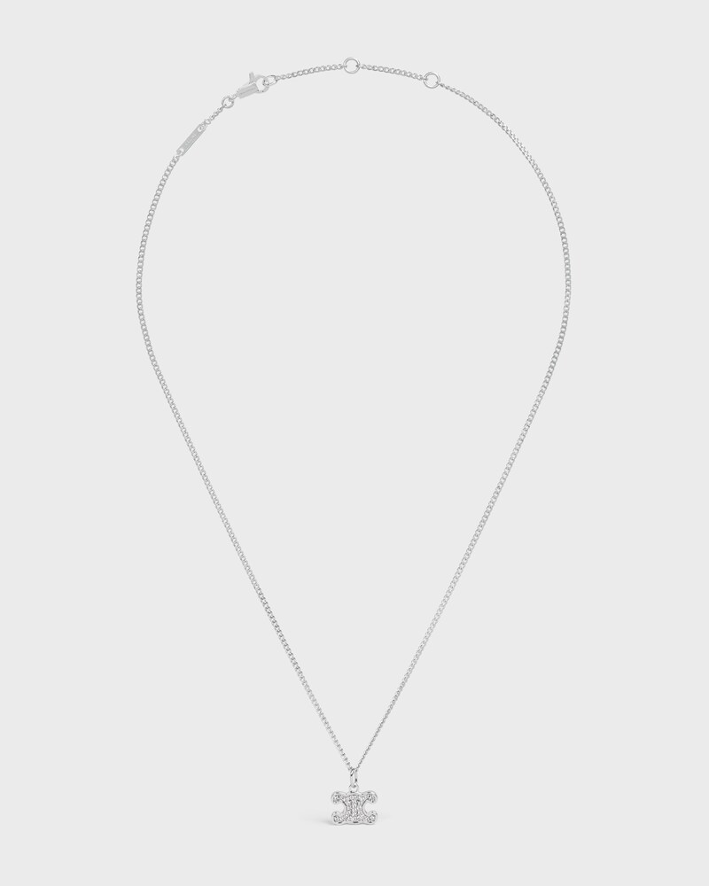 Collana Triomphe con strass in ottone finitura rodiata e cristalli - ARGENTO - PICCOLI REGALI - 1 | CELINE