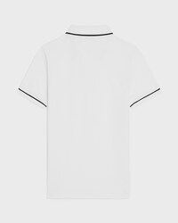 polo clásico de piqué de algodón - BLANCO CRUDO / NEGRO -  - 2 | CELINE