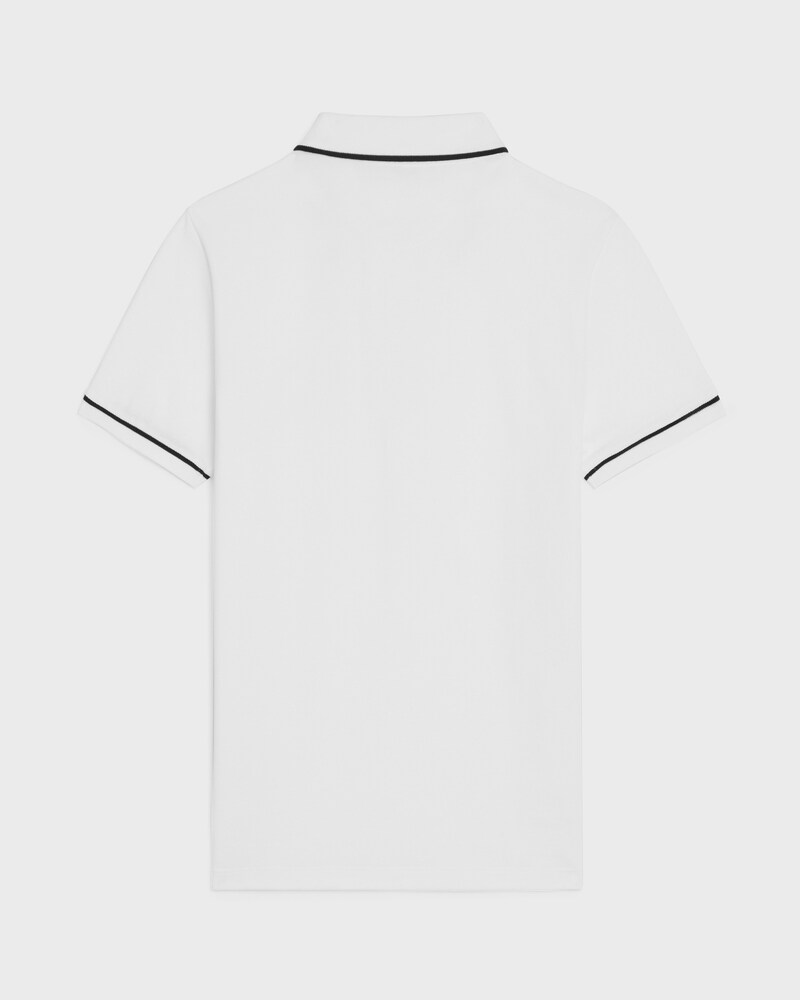 polo classique piqué de coton - BLANC/NOIR -  - 1 | CELINE
