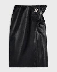 FALDA MIDI DE PIEL DE BECERRO - NEGRO -  - 1 | CELINE