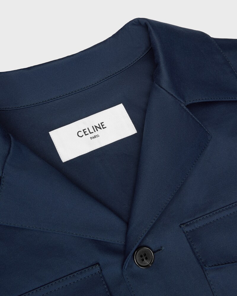 overshirt IN cotton satin - NAVY -  - 1 | CELINE