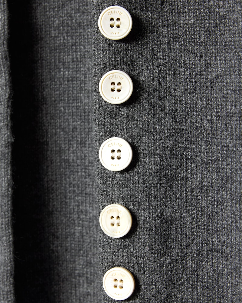 Cardigã twinset em cashmere de herança - CINZA - - 1 | CELINE