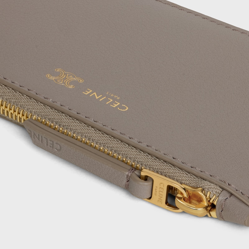 LONG ZIPPED CARD HOLDER IN SUPPLE GRAINED CALFSKIN - PEBBLE / LIGHT BLUE - NEW - 1 | CELINE