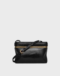 Triomphe Frame sottile in pelle di lucertola - NERO - BORSE CON MANICO SUPERIORE - 2 | CELINE