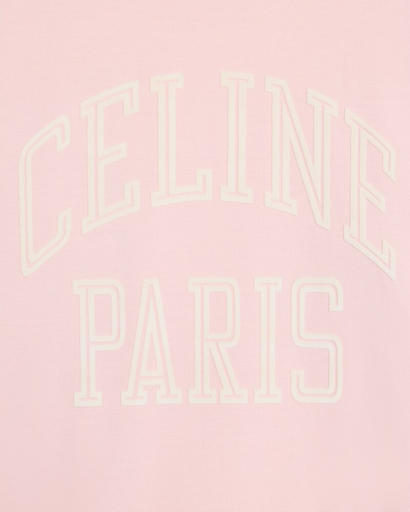 long sleeved t-shirt IN cotton jersey - ROSE POUDRE/OFF WHITE -  - 1 | CELINE