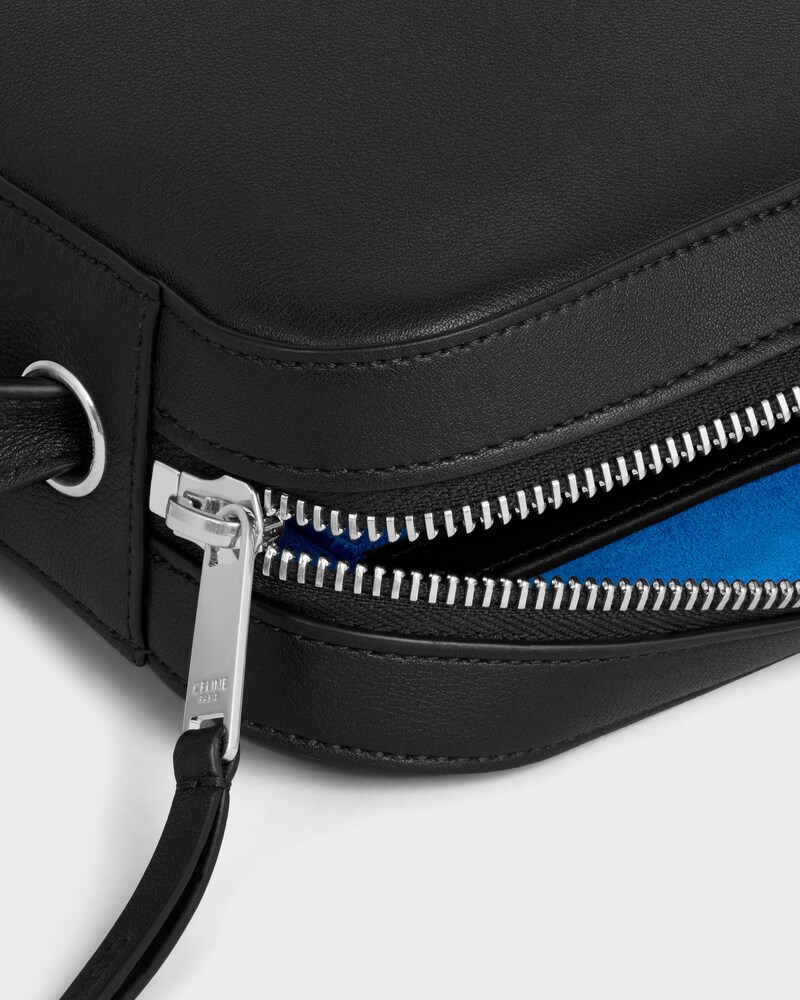 MESSENGER BAG WITH CHARM IN SMOOTH CALFSKIN AND LAMBSKIN - BLACK / ULTRA BLUE - CROSS-BODY BAGS - 1 | CELINE