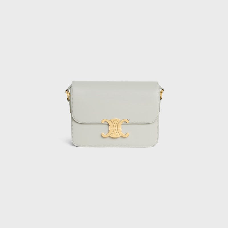 Teen Triomphe Bag in shiny calfskin - CHALK - TRIOMPHE - 1 | CELINE
