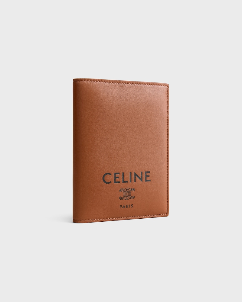 PASSPORT COVER TAKEAWAY IN SMOOTH LAMBSKIN - TAN / BLACK - NEW - 1 | CELINE