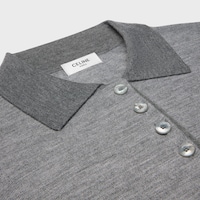 polo sweater IN fine cashmere silk - LIGHT GREY/GREY -  - 2 | CELINE