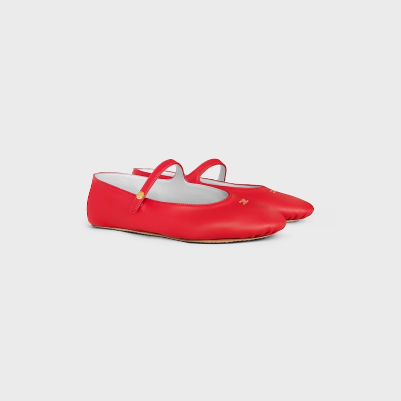 รองเท้า BALLET BALLERINA หนังแกะ - สีอัลต้าเรด -  - 1 | CELINE