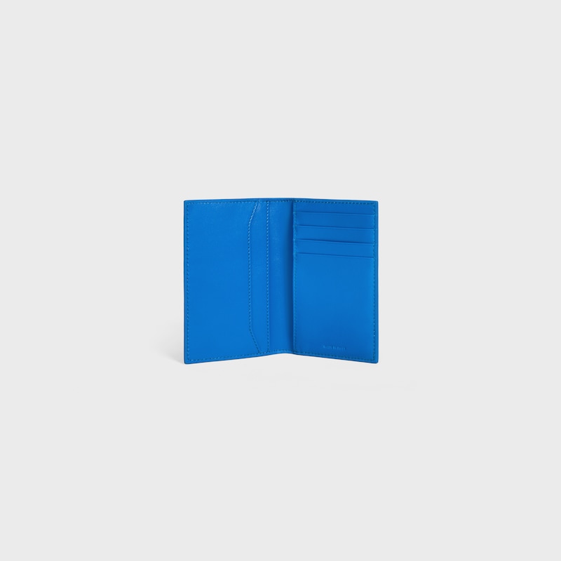 VERTICAL CARD HOLDER IN GRAINED CALFSKIN - ULTRA BLUE - CARD HOLDERS - 1 | CELINE