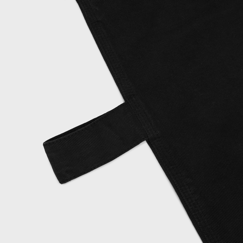 WIDE LEG JEANS 001 IN heavy cotton twill - OVERDYE BLACK HEAVY STONE WASH -  - 1 | CELINE