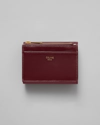 COMPACT WALLET WITH COIN TRIOMPHE IN GLOSSY LAMBSKIN - SYRAH - GIFTS FOR HER - 2 | CELINE